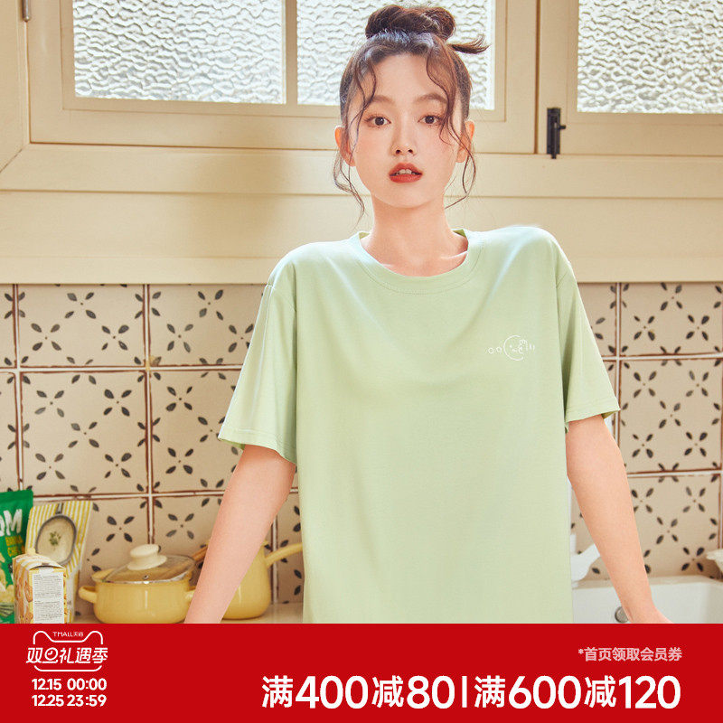 森马女士家居服套装夏季薄款棉可外穿内搭女生睡衣短袖短裤2025款