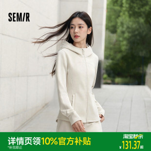 森马外套女春季 连帽正肩紧身分割显瘦ins潮流百搭运动风气质夹克