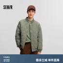 森马棉服男2024冬季 棒球领棉衣潮 新款 微皱感绗线菱格肌理外套薄款