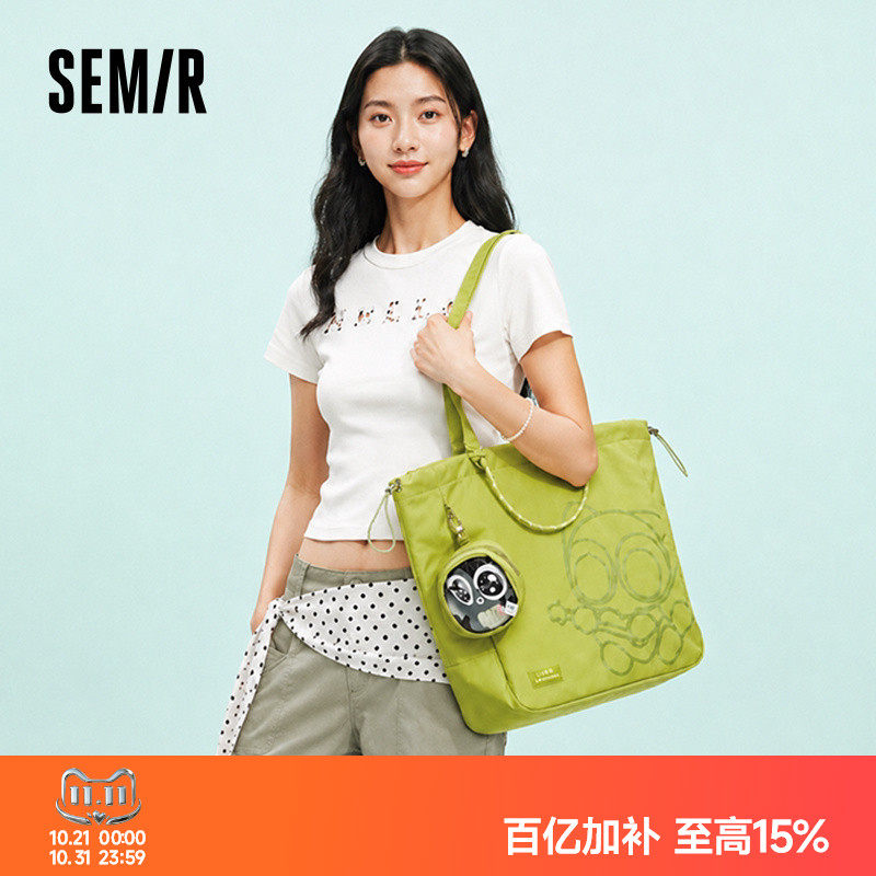 商场同款|森马罗小黑周边包单肩包情侣托特包校园通勤手提包联名