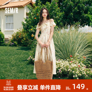 森马连衣裙女重工碎花田园风度假2025吊带裙浅春系Dress light