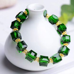 方块水晶手链外贸欧美手串奥地利小众高级感时尚 彩色几何形手饰女