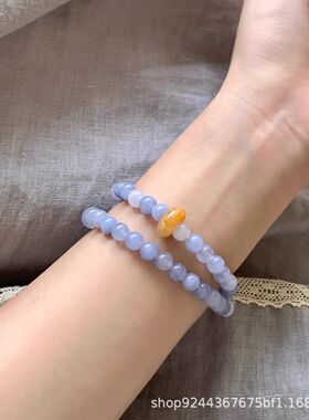 原创新中式天然石手串清新串珠超仙手链气质感叠戴甜美时尚学生版
