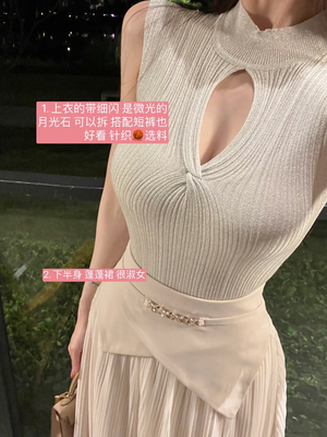 WINEMASNOW长裙纱纱百褶