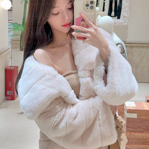 11.11Winema晓雪 贵妃袖子超嫩水粉色 懒兔毛 加厚版本2.0 可零下