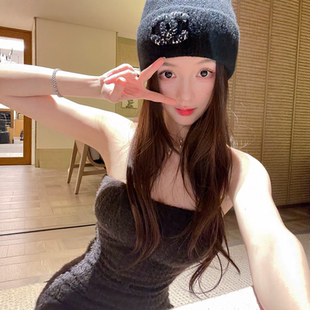 毛茸茸内搭抹胸 12.13Winema晓雪 饼干色 白色 带蜜桃胸垫 黑色