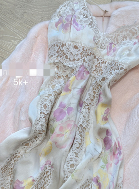 Winema晓雪 va1enti* vintage 兰花蕾丝连衣裙 5k+性感吊带裙女夏