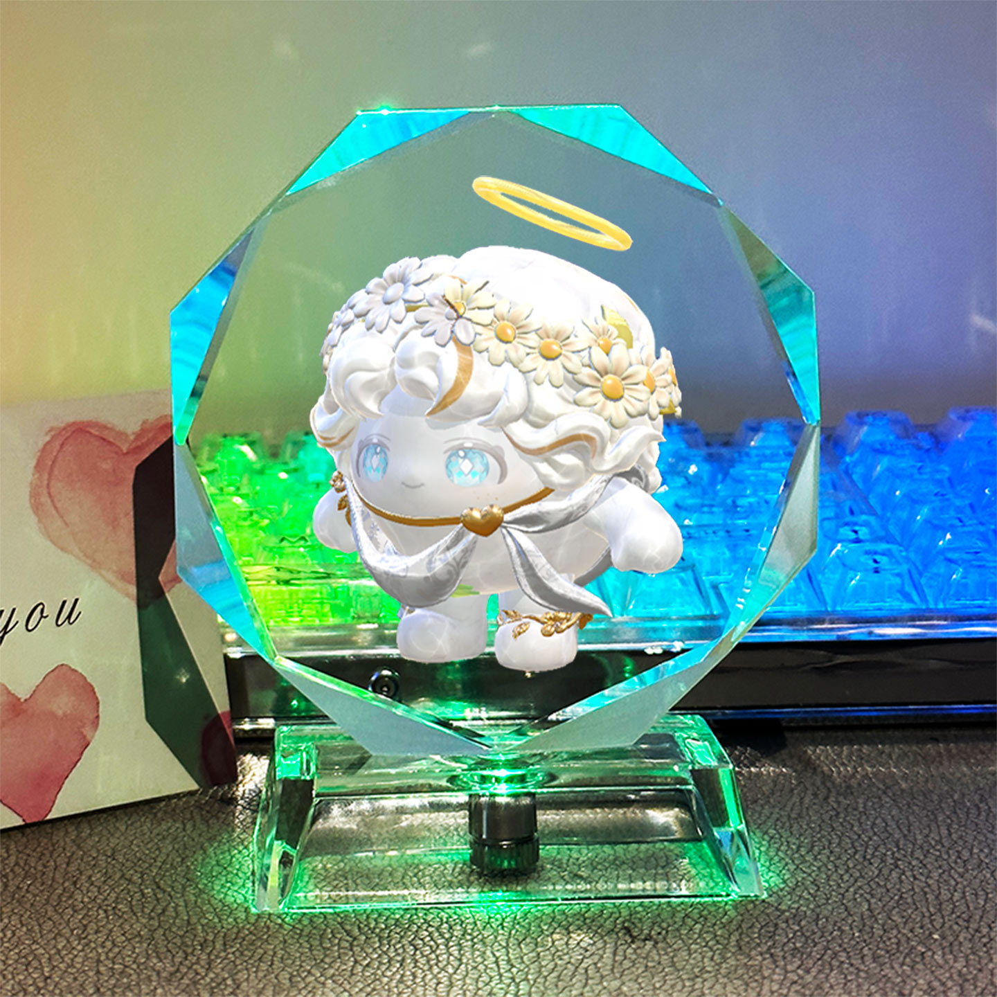 爱神丘比特蛋仔派对周边水晶立牌发光摆件卡通手办定制生日礼物品