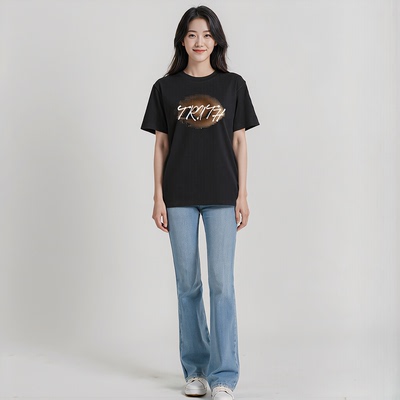 ADJN潮牌纯棉宽松字母T恤