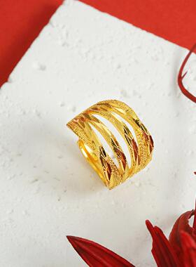 东南亚热销铜合金仿真沙金戒指