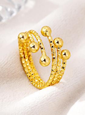 越南沙金多层满天星开口戒指