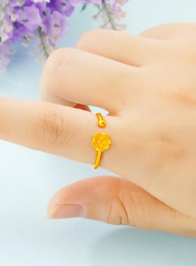 轻奢仿金复古花朵女戒指