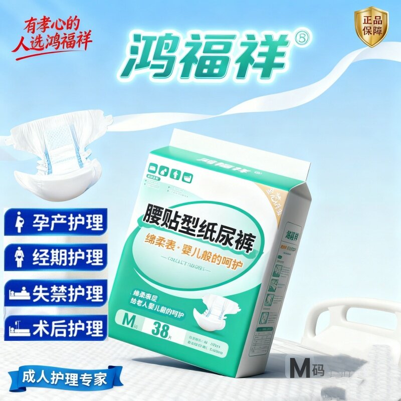 [可兜大便巨吸]鸿福祥成人纸尿裤老人加厚防漏干爽透气强吸收型