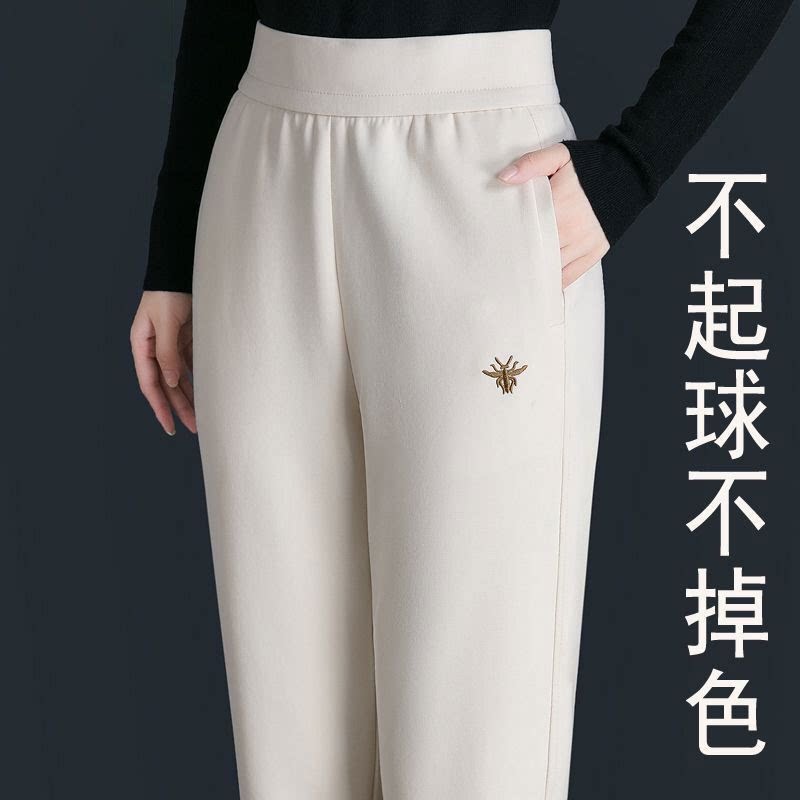 九分哈伦裤女2025夏季薄款中年妈妈松紧高腰宽松显瘦萝卜休闲裤子