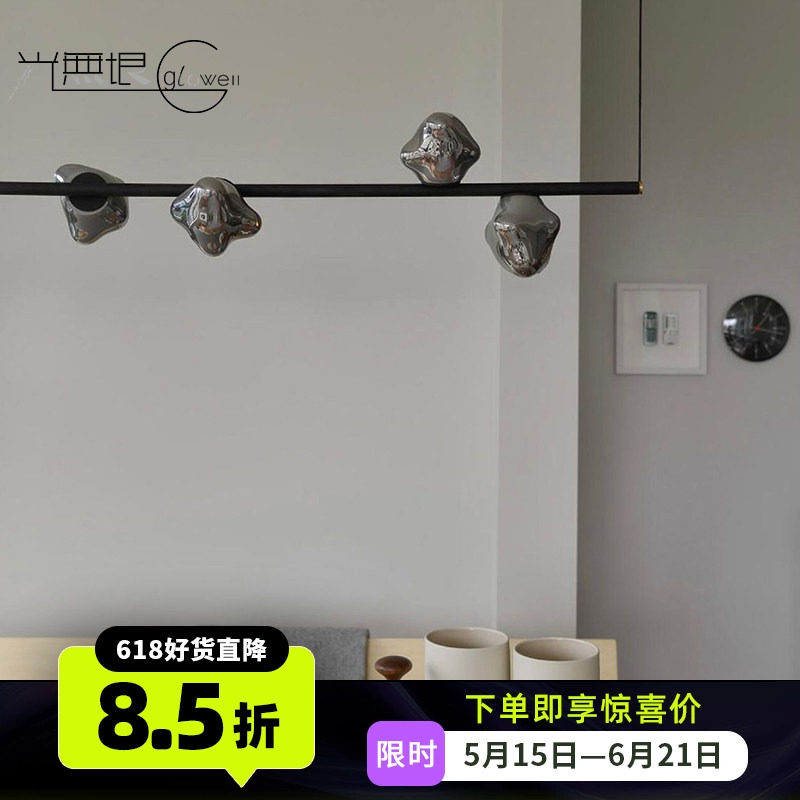 加拿大进口bocci 现代简约餐厅长条吊灯多头口吹玻璃灯长杆灯具57