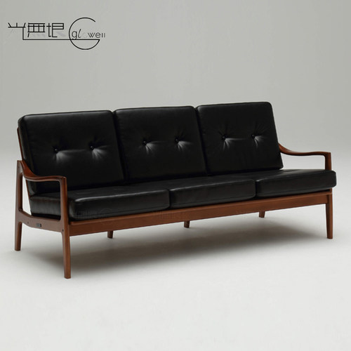 karimoku日本欧式风皮革客厅沙发