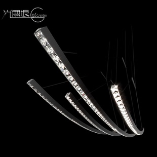 匈牙利进口Manooi餐厅客厅吊灯水晶玻璃书房茶室现代简约长条灯具