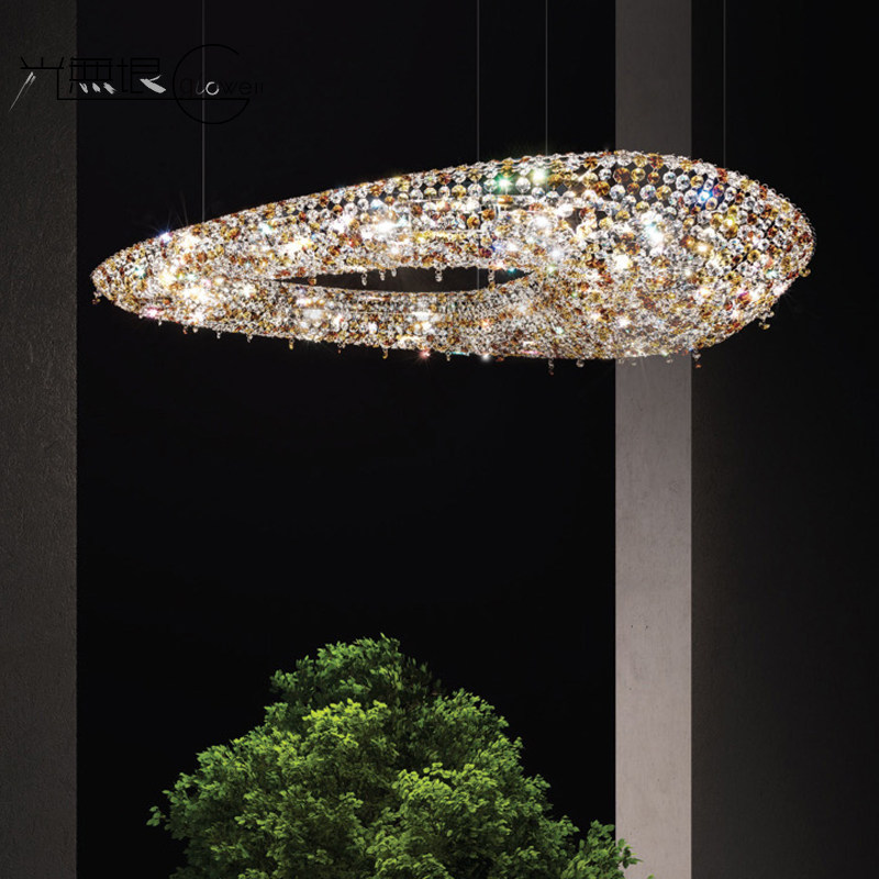 Manooi挑高客厅水晶奢华水晶吊灯