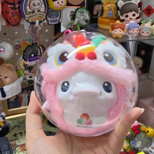 大湾鸡鸡笼适用于全运会吉祥物娃包盲盒挂件12cm透明圆形包挂防尘