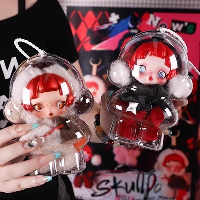 泡泡玛特心愿交响保护套SP冬日乐章搪胶SKULLPANDA防尘亚克力娃罩