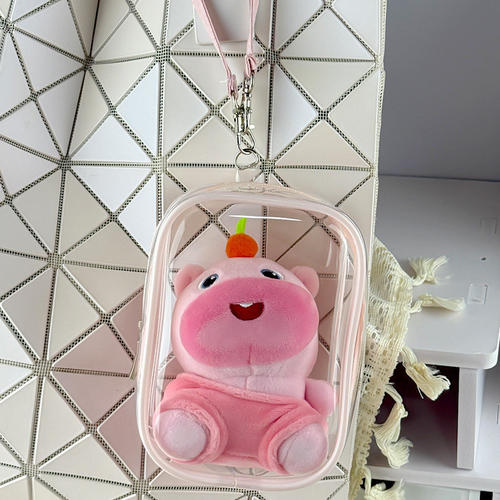 MINISO10cm水豚噜噜玩偶透明外出