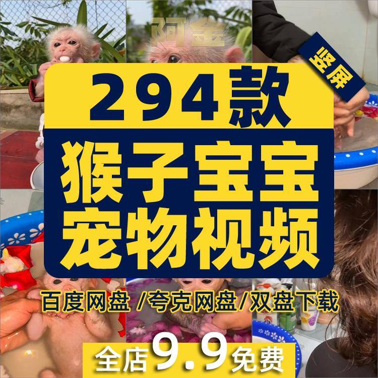 竖屏猴子宠物视频素材萌宠小动物高清搞笑解压短视频小说推文素材