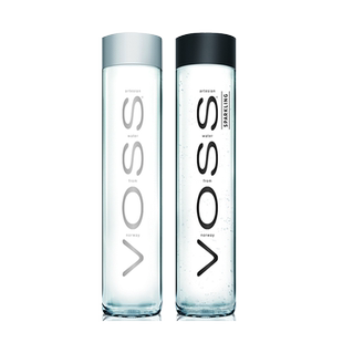 挪威原装进口VOSS芙丝天然矿泉水含汽气泡水弱碱性水375ml玻璃瓶