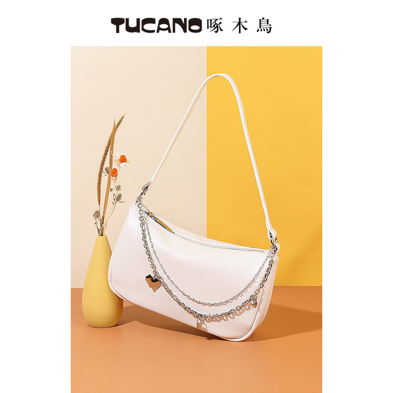 啄木鸟包包女专柜经典休闲简约百搭小众设计链条单肩高级感腋下包