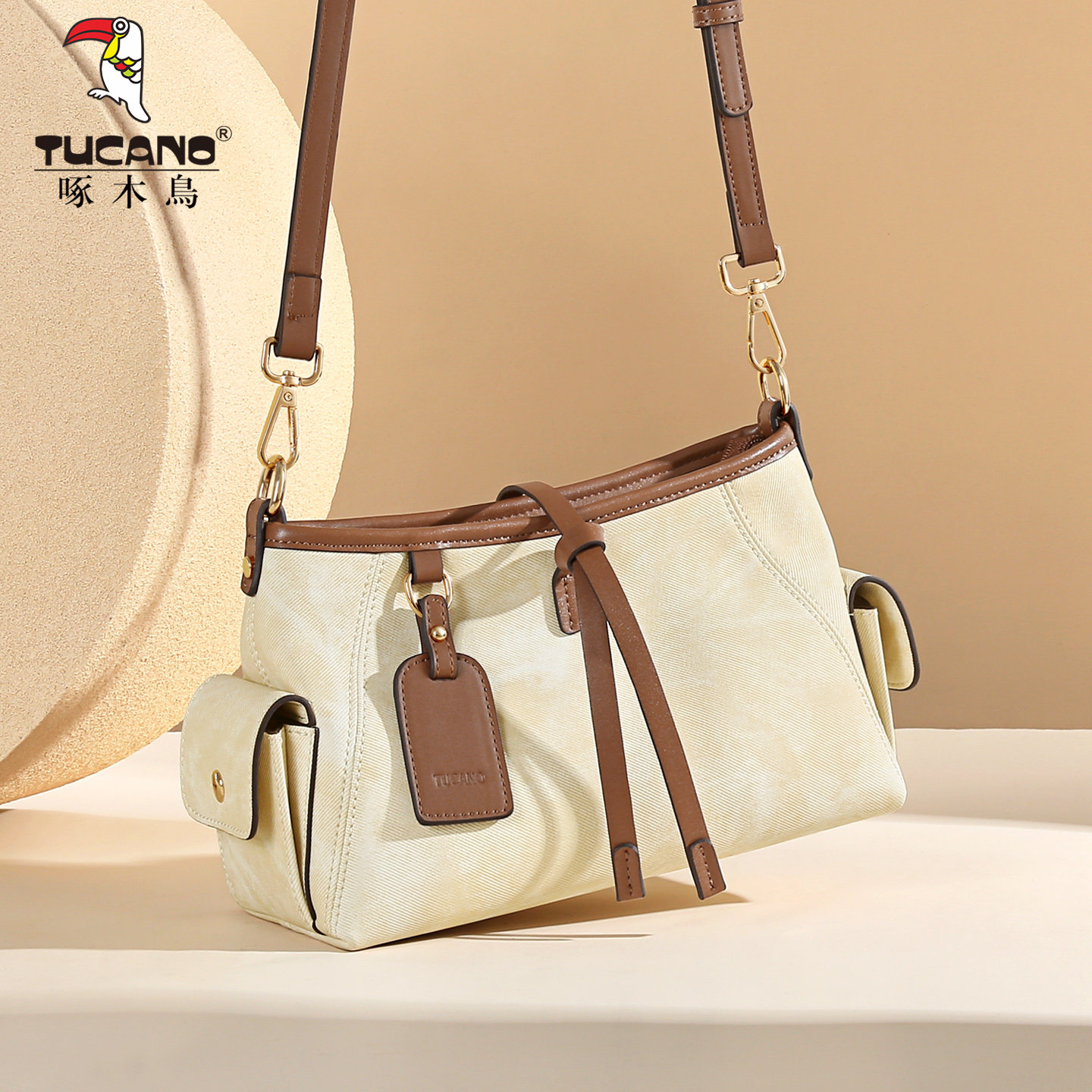 啄木鸟女包2025新拼接撞色时尚轻奢小众简约时尚单肩包斜挎小方包