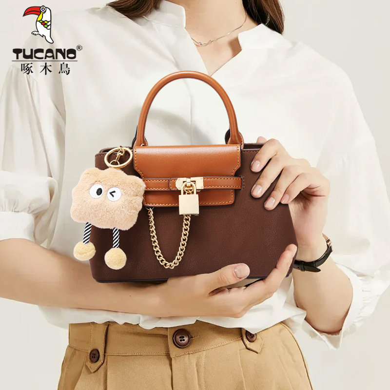 啄木鸟女包2025新款高级感轻奢小众复古时尚手提小方包单肩斜挎包
