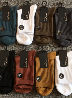 10双35元男女式纯棉长袜秋冬长筒运动袜潮牌防臭休闲袜中筒袜子