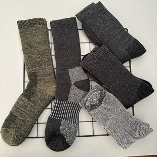 5双 跑步保暖舒适长高筒男女袜子 美利奴羊毛户徒步外登山袜冬季