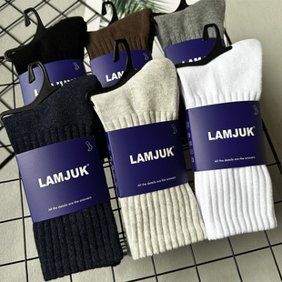 纯棉保暖黑白色高筒防臭毛巾底长袜运动加厚款 袜子男士 长筒秋冬季