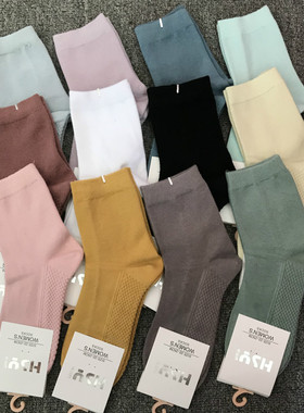 10双29元白色中筒袜女薄款防臭吸汗纯黑色夏季中长款女袜纯色袜子