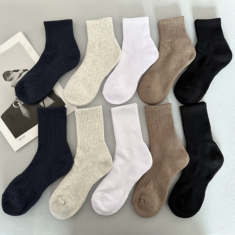 男中筒毛巾底加厚运动袜