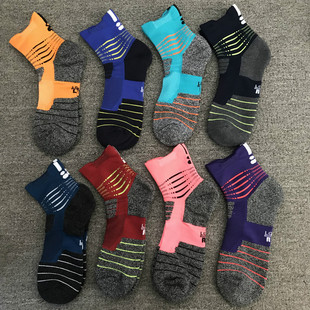 5双25元 加厚毛巾底户外跑步袜吸汗专业精英袜中长筒篮球袜 男女式