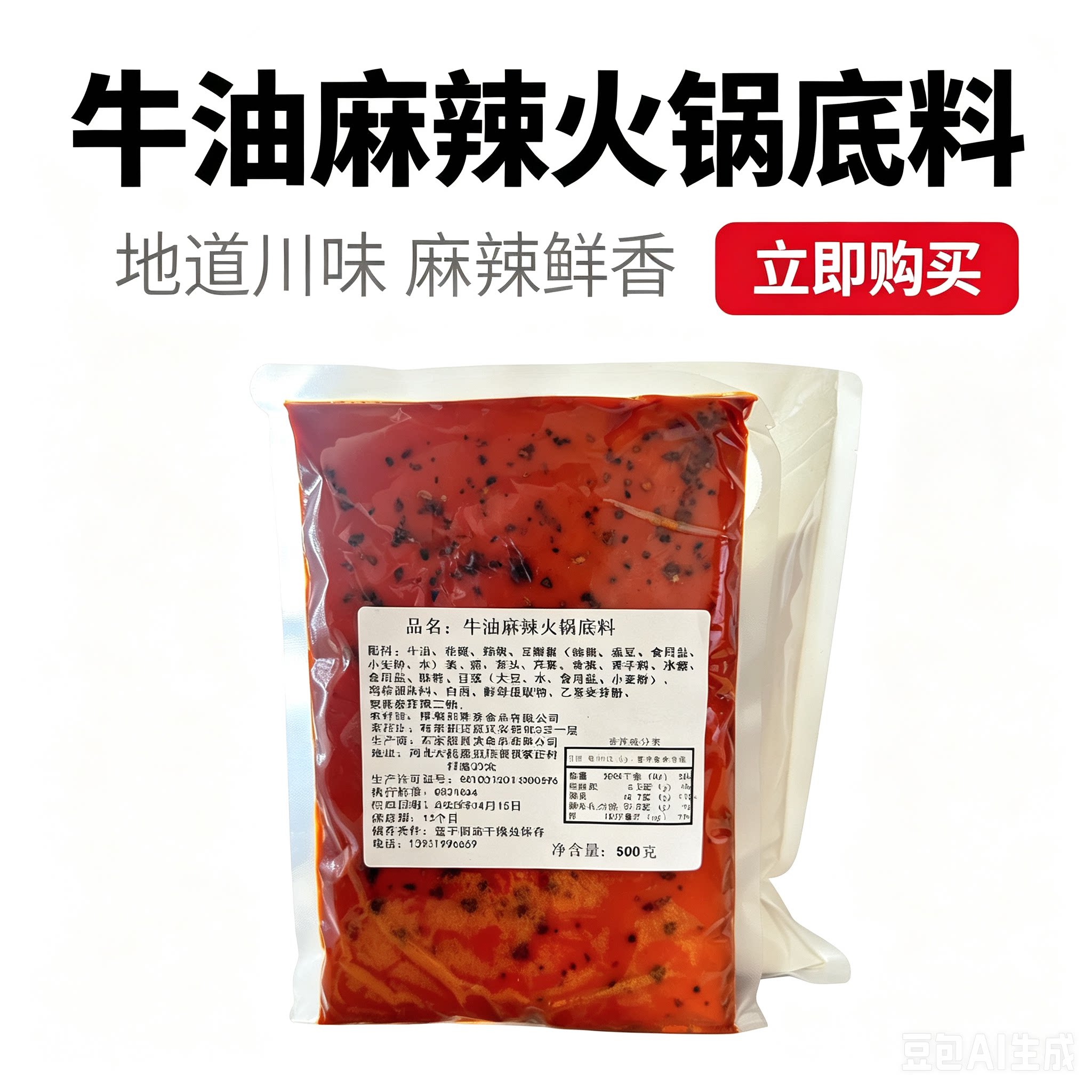 牛油麻辣火锅底料麻辣烫串串香冒菜调料