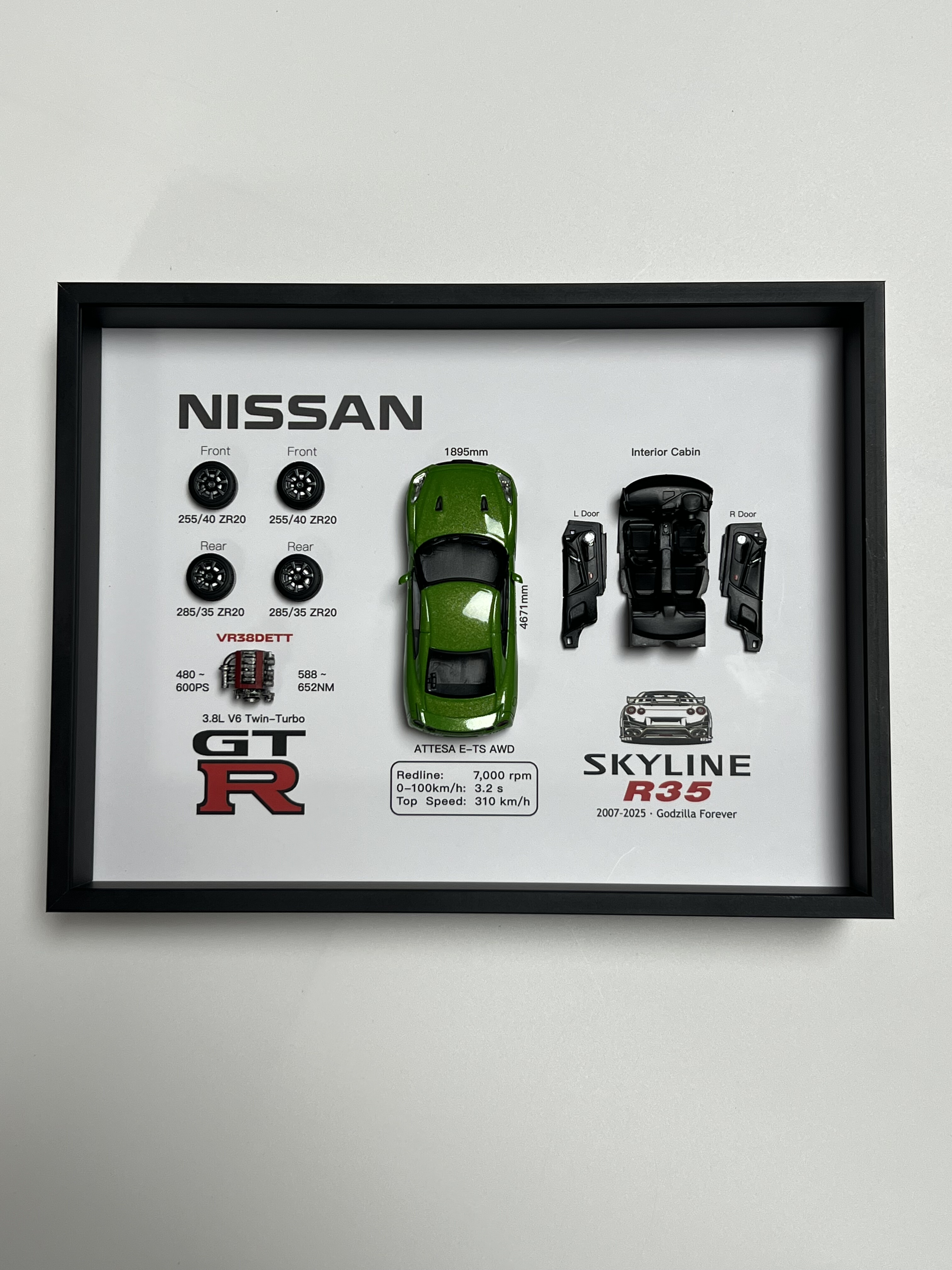 GTRR35相框JDM车迷装饰框送男友礼物车迷周边好物