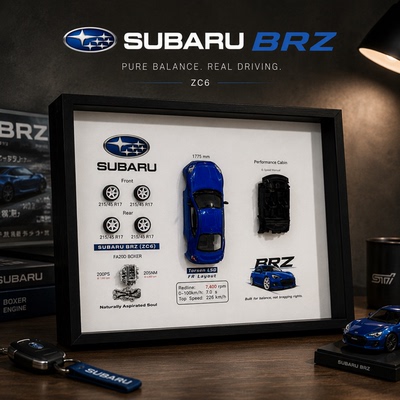Subaru斯巴鲁BRZ立体3D相框 ZC6车迷礼物JDM汽车模型收藏摆件装饰