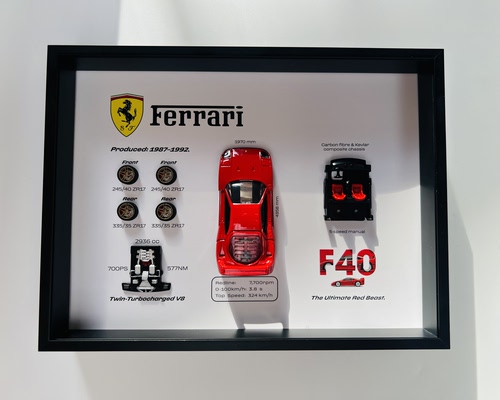 Ferrar法拉超跑F40车迷装饰相框送男友礼物车迷收藏相框