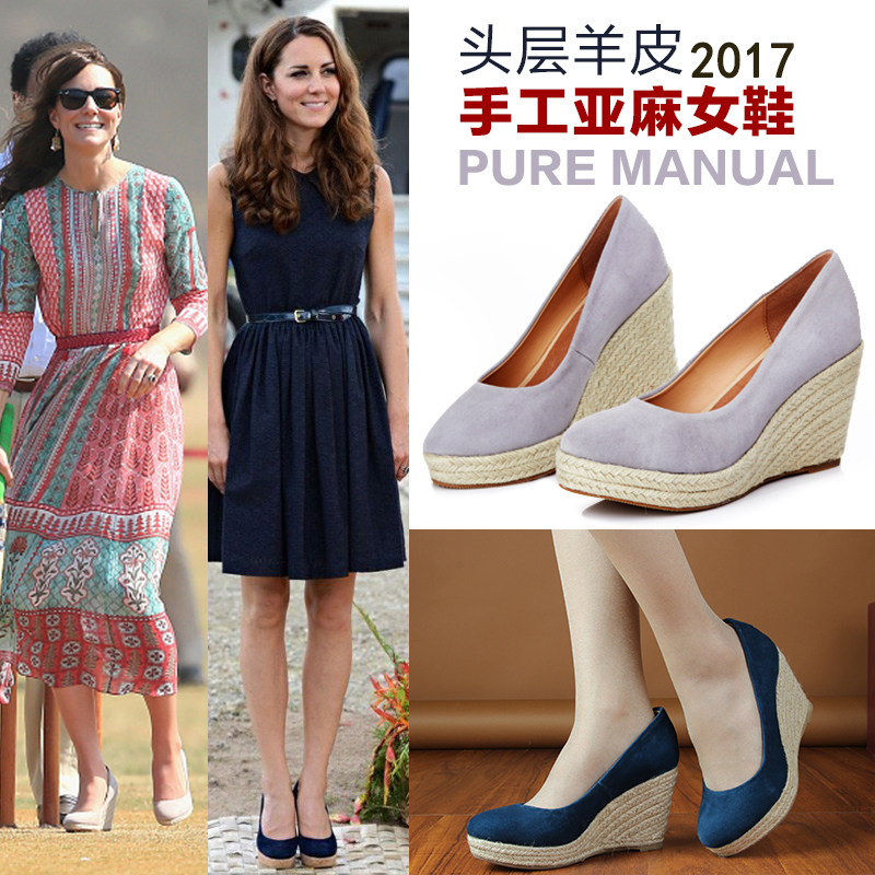 欧洲站2017春秋女真皮女高跟鞋
