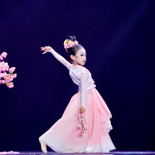 女童中国风古典舞舞蹈服飘逸儿童演出服心意欢玉蝶幽香表演大摆裙
