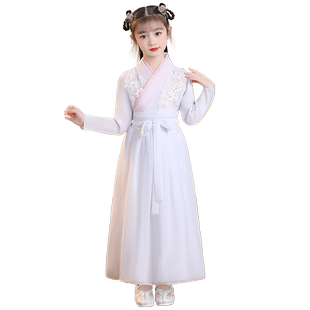 元旦节女童白娘子古装儿童襦裙古典舞演出汉服唐装古风童装连衣裙