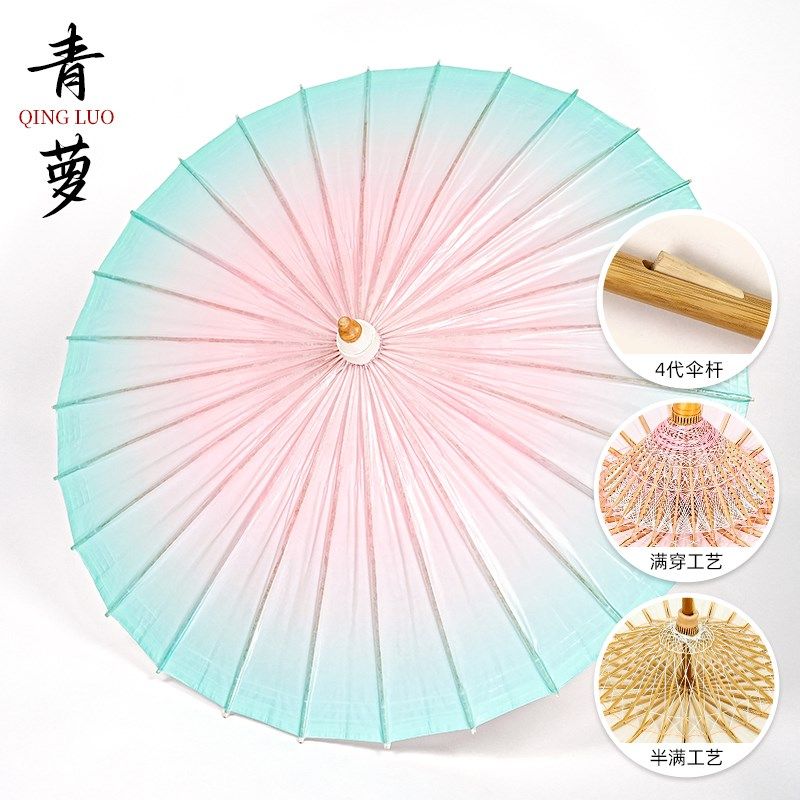 油纸伞晴雨两用国风无味老式非遗手工粉青色汉服伞长柄雨伞,家居饰品,工艺伞,淘宝优惠券,粉丝福利购,淘宝优惠卷