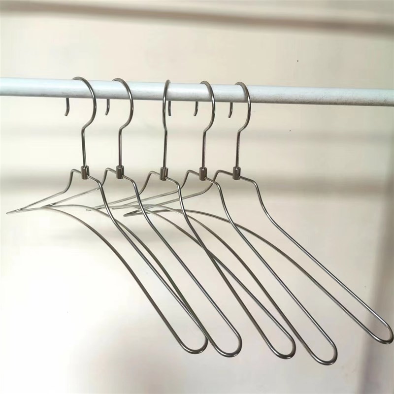 实心不锈钢衣架宽肩无痕衣架可旋转衣架挂钩家用晾衣服架子晒衣架