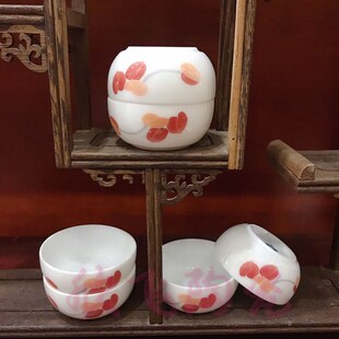 醴陵釉下五彩瓷手绘功夫茶陶瓷茶杯主人杯薄胎透光花色玉兰花70ml