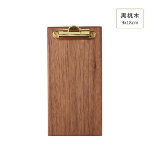 实木菜单夹板餐厅酒水点菜夹板子收银账单日式餐单夹展示架A4垫板
