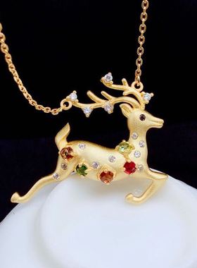 七夕情人节礼物925银透辉石项链