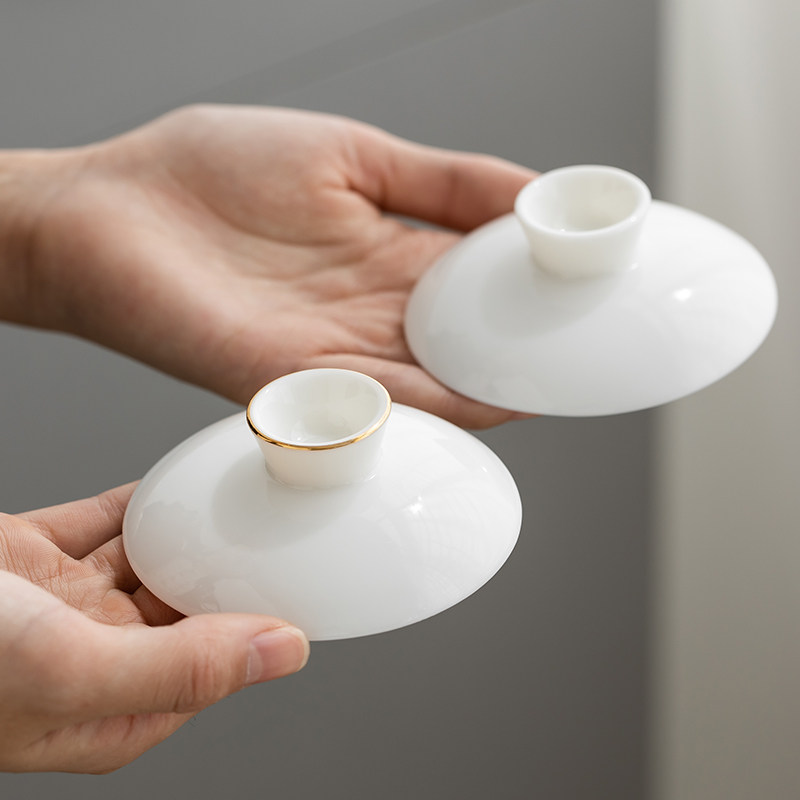 羊脂玉瓷盖碗盖子单碗盖三才碗单盖子茶具零配茶碗大小号盖碗盖子,餐饮具,盖碗,淘宝优惠券,粉丝福利购,淘宝优惠卷