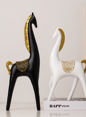 客厅动物创意马摆件装饰品